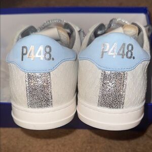 Women’s P448 John Margot Light Gray and Sky Blue Sneakers New